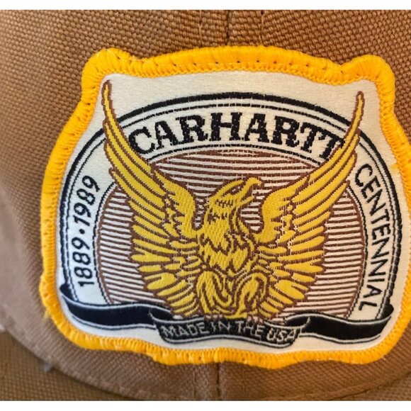Carhartt Centennial Mesh Snapback Hats Brown & Blue Made In USA - Picture 5 of 16